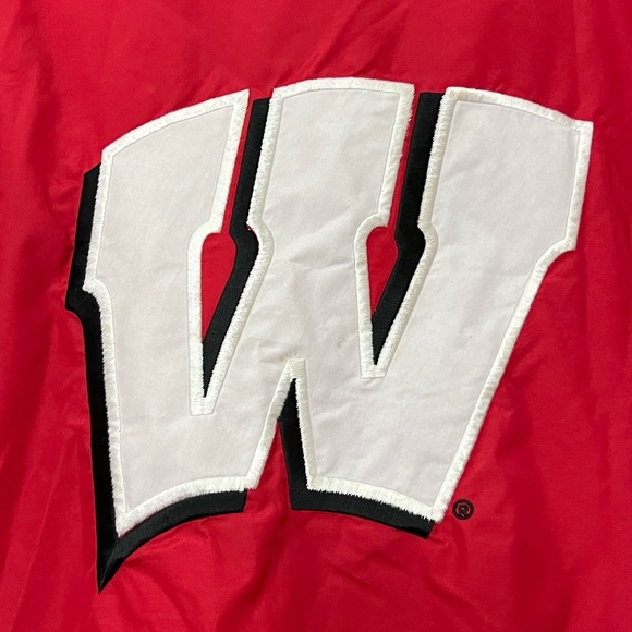 Vintage Reebok Wisconsin Badgers Fleece Lined Coat Jacket Size Large READ - Picture 8 of 16